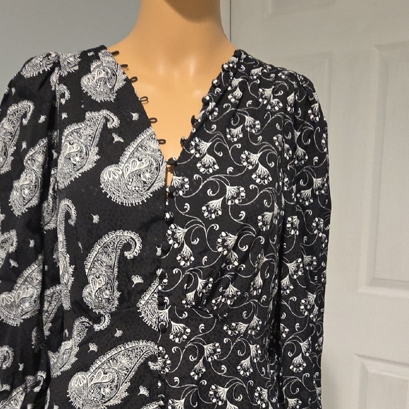 Ted Baker Black and White Ruffled Wrap Maxi Dress - Picture 3 of 10